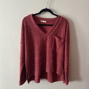Deep Red Sweater by One and Row